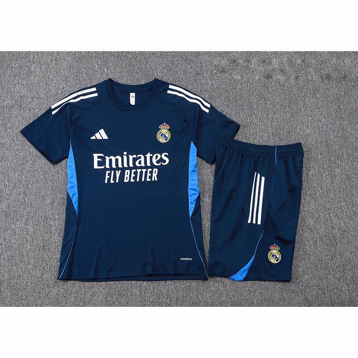 Tuta da Track Real Madrid Manica Corta 2025-2026 Blu Bianco - Pantaloncini